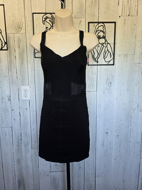 bebe Dresses & Skirts - Bebe Black Bandage Bodycon Mini Dress Mesh Cutout Size M Date Night Going Out